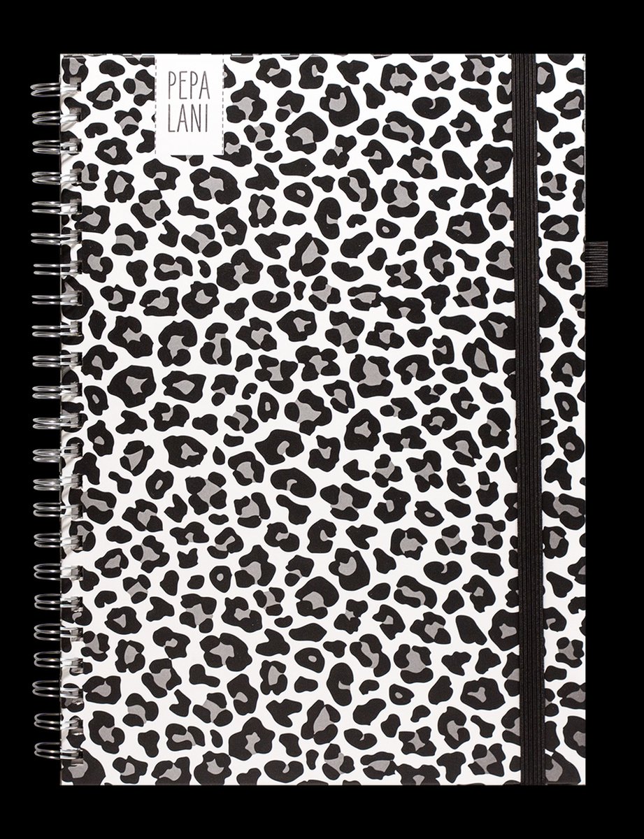 Pepa lani notebook / notitieboek spiraal A4 Black&White - leopard FSC