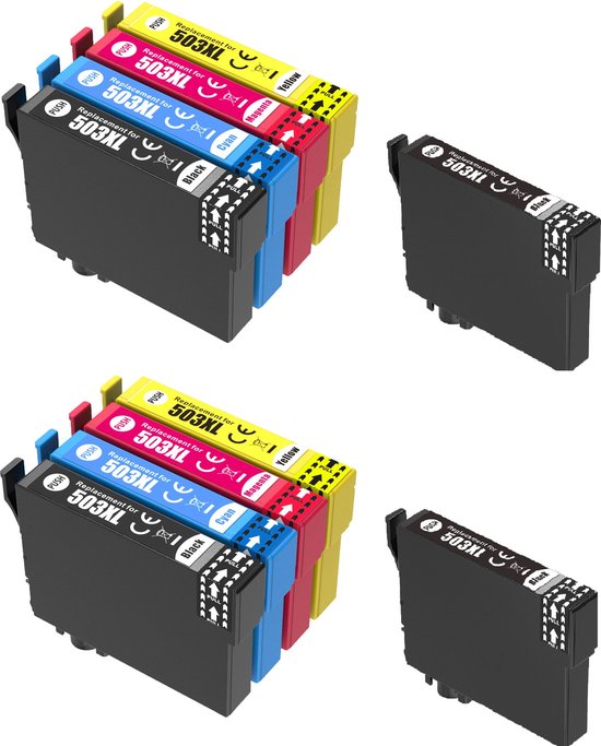 Cartouches d'encre Ipexnl 10 box multipack 503xl adaptées pour Epson Expression Home XP5200, XP5205, WorkForce WF2960DWF, WF2965DWF