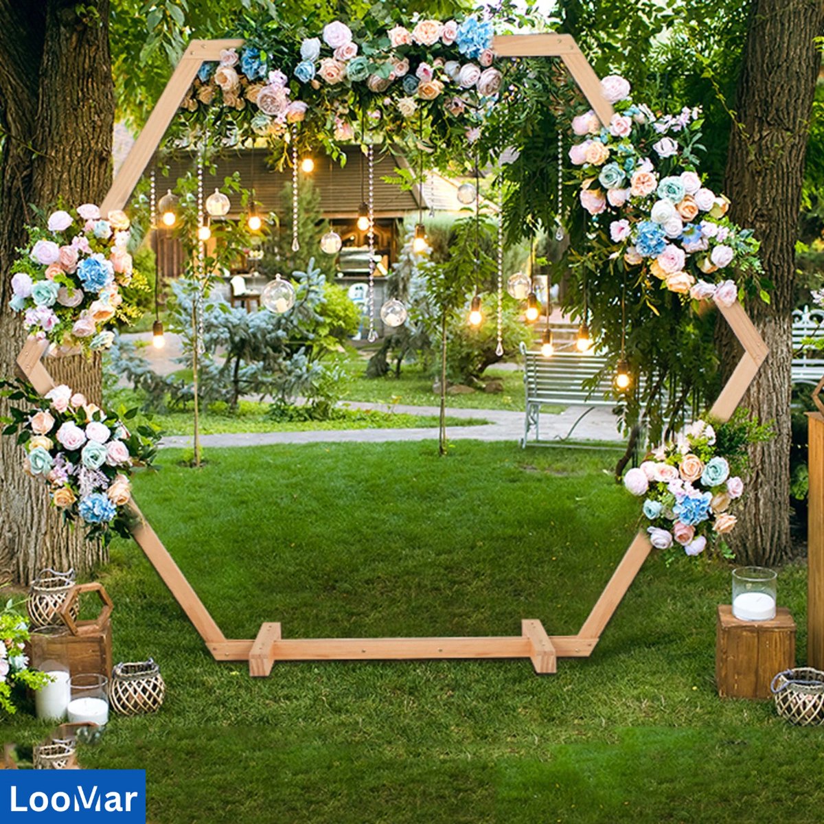 LooMar Cadre de fond XL – Décoration de fond – Arche à roses – Décoration  de mariage –