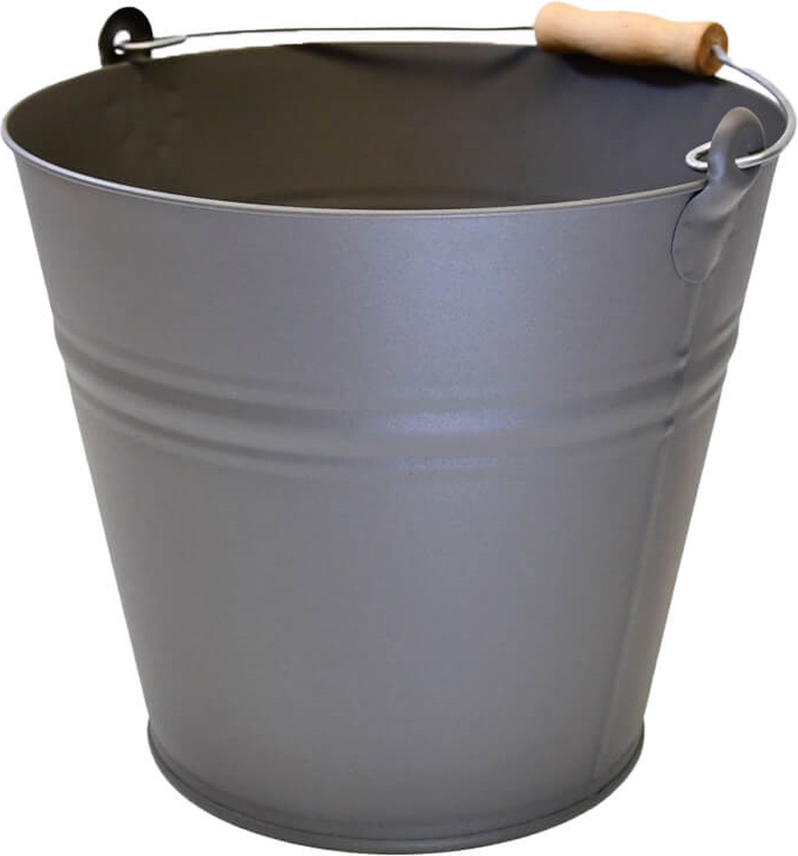 Goedkoopste Kovotvar Emmer - 12 liter - Mat grijs - Houten handvat - Metaal