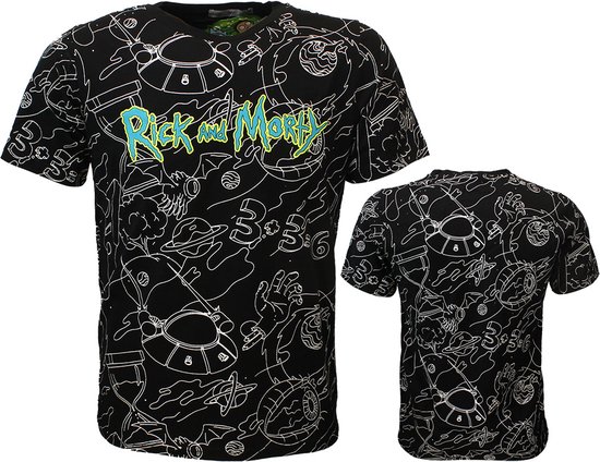 Rick and Morty Parallel Universe T-Shirt Zwart - Officiële Merchandise