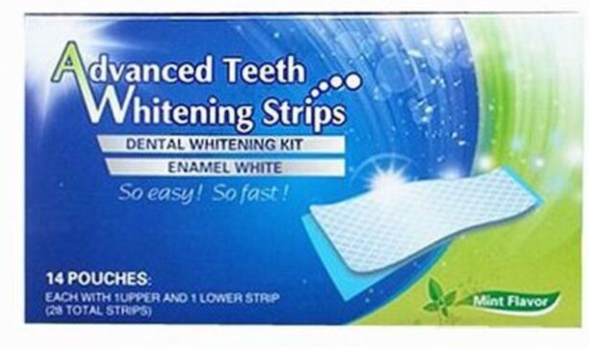 Dental 390 Teeth Whitening Strips - 28x Tandenbleek Strips - Zonder Peroxide (0%) - Tanden Bleek Strips - Witte Tanden