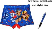 Paw Patrol - Nickelodeon - zwembroek - zwemshort - zwemboxer - met Stylus Pen. Maat 122/128 cm - 7/8 jaar.