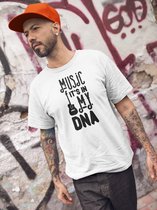 Rick & Rich - T-Shirt Music It's In My DNA - T-shirt met opdruk - T-shirt Muziek - Tshirt Music - Wit T-shirt - T-shirt Man - Shirt met ronde hals - T-Shirt Maat S