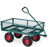 Pneumatiques de charrette à bras Relaxdays - 200 kg - chariot de transport en acier - chariot de jardin - charrette à bras
