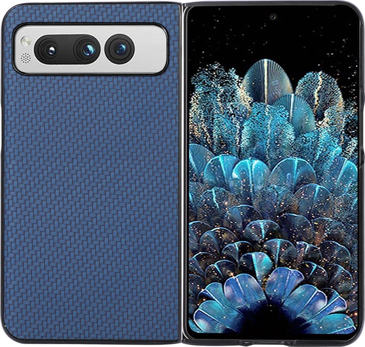 Mobigear Hoesje geschikt voor Google Pixel Fold Telefoonhoesje Hardcase | Mobigear Race Backcover | Pixel Fold Case | Back Cover - Blauw