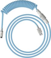 HyperX - USB-C Kabel - Spiraalontwerp - Licht Blauw/Wit