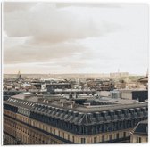 PVC Schuimplaat- Uitzicht van Parijs met in de Achtergrond de Eiffeltoren, Frankrijk - 50x50 cm Foto op PVC Schuimplaat