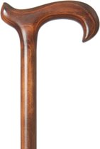 Classic Canes Houten wandelstok - Jumbo - Bruin - Beukenhout - XL wandelstok - Max gewicht 150 kg - Lengte 113 cm - Derby Handvat - Gewicht 680 gram - Diameter wandelstok 25 mm - Wandelstokken - Voor heren en dames - Wandelstok hout