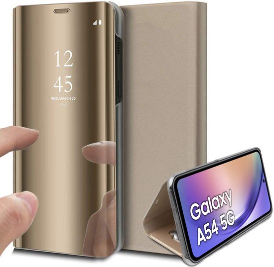 Hoesje geschikt voor Samsung Galaxy A54 - Book Case Spiegel Goud