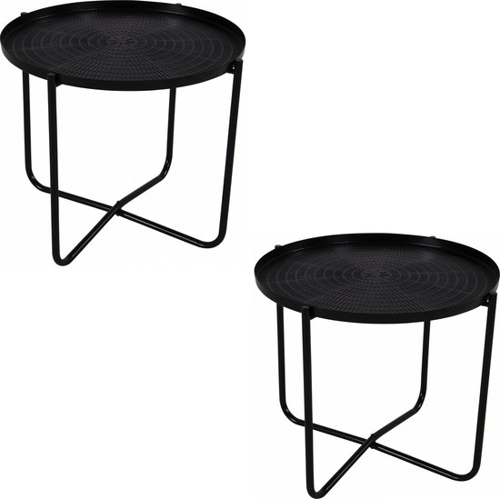 Table d'appoint ronde / support de plante noir 35 cm - support de plante / table de plante / table de mise en pot
