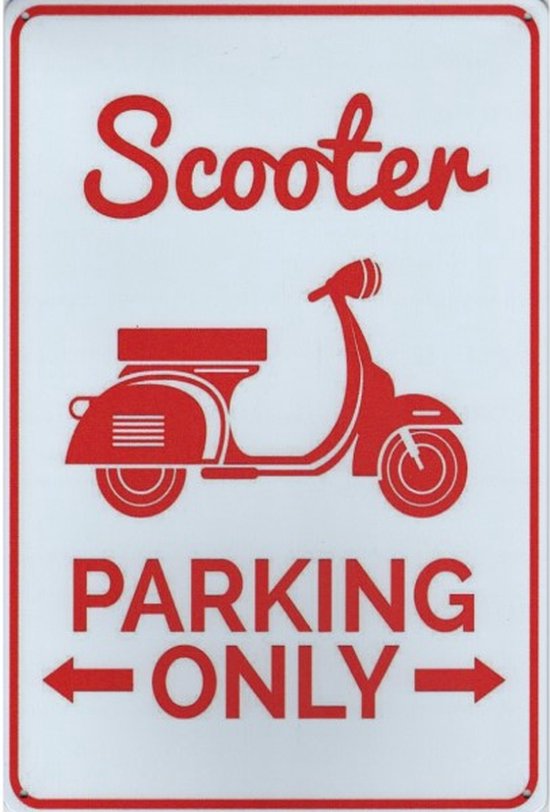 Wandbord Transport - Parking Only Scooter