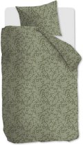 Luxe katoen dekbedovertrek Marlies groen - eenpersoons (140x200/220) - premium kwaliteit - prachtige uitstraling