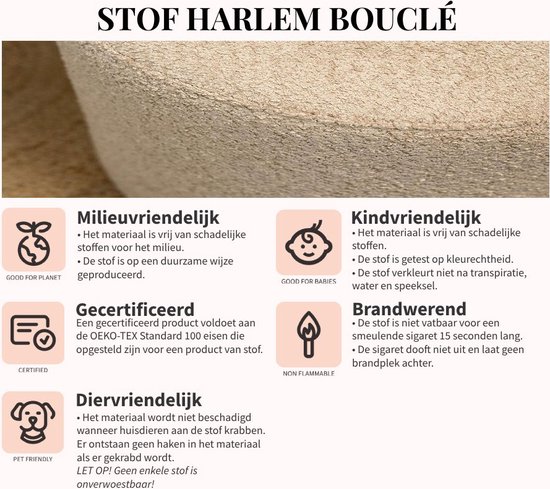 Bronx71® Bouclé poef Nora wit
