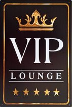 Metalen wandbord VIP Lounge - 20 x 30 cm
