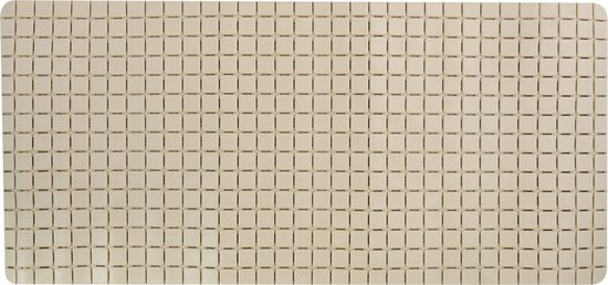 MSV Douche/bad anti-slip mat badkamer - rubber - beige - 76 x 36 cm - met zuignappen