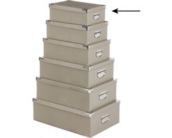 5Five Opbergdoos/box - beige - L28 x B19.5 x H11 cm - Stevig karton - Crocobox