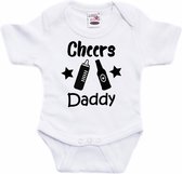 Bellatio Decorations baby rompertje - Cheers Daddy - wit - kraam/vaderdag cadeau 68