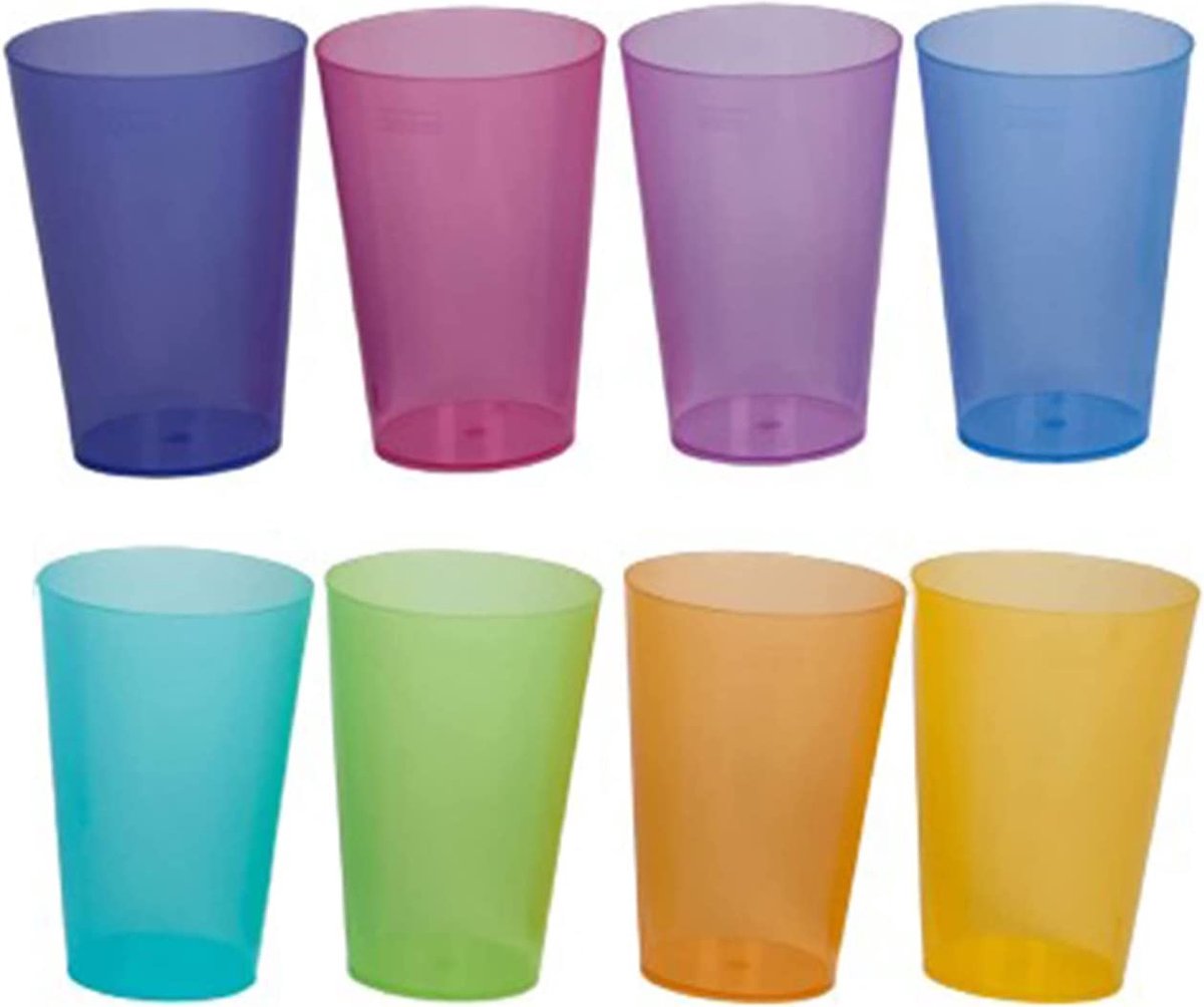 Goedkoopste Drinkbeker herbruikbare regenboog 0,30l set van 8