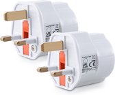 kwmobile 2x travel plug type G - Idéal pour voyager en Angleterre, Ecosse, Malte, Singapour, Hong Kong et Malaisie - Holiday plug in white