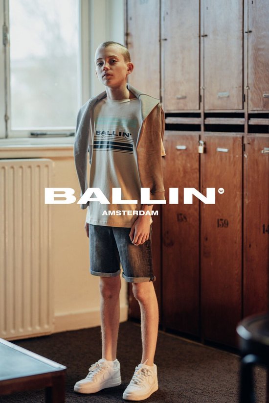 Ballin Amsterdam - Jongens Slim Fit T-shirt - Bruin - Maat 128