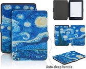 Lunso - Geschikt voor Kobo Clara HD hoes (6 inch) - sleep cover - Van Gogh Sterrennacht
