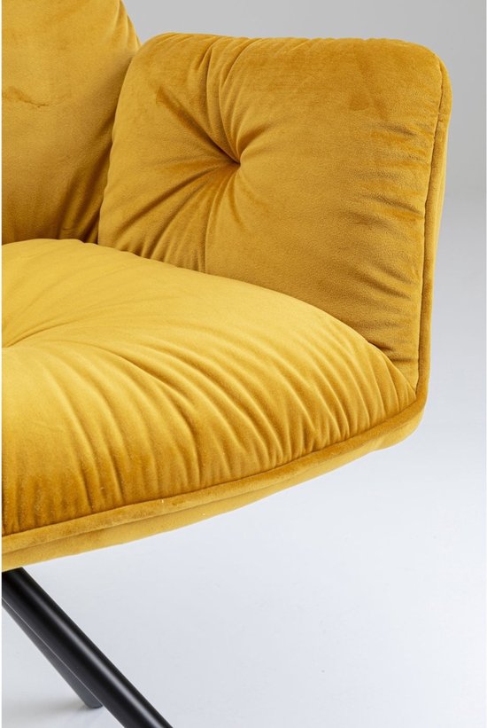Chaise de salle à manger avec accoudoirs Kare Mila Yellow