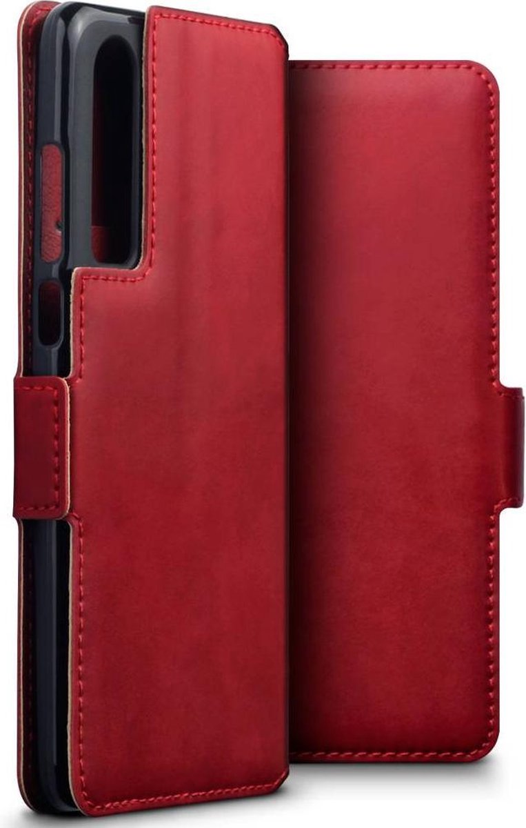 Qubits - lederen slim folio wallet hoes - Huawei P30 - Rood
