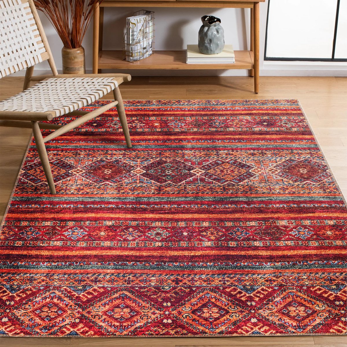 NETLINE HOME - Vloerkleed | Wasbaar Vloerkleed | Antislip | Wasbaar Tapijt voor Keuken, Slaapkamer, Hal, Woonkamer | Vloerkleed Oosters Design Tapijt | Laagpolig (120X180)