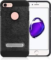 GadgetBay Mozaïek hoesje standaard TPU kunststof hybride case iPhone 7 8 SE 2020 - Zwart