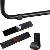 kwmobile set van 4 stoelpoot beschermers - 30x145 mm met klittenband en kleefstrip - Voorkomt krassen, vermindert geluidsoverlast -In zwart