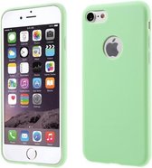 GadgetBay Effen groen gekleurde silicone hoesje iPhone 7 8 Groene cover Green case