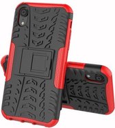 GadgetBay Hybride standaard case shockproof hoesje iPhone XS Max - Rood