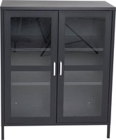 Acero dressoir 2 deuren, 3 planken, zwart.