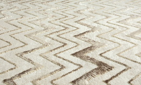 the carpet Vloerkleed Knight Elegant, Hoge kwaliteit, Woonkamerkleed, Zachte korte pool, 3-D effect, Glanzende design elementen, Hoog-Laag structuur, Beige, 160 x 230 cm
