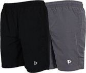 2-Pack Donnay - Micro Fibre Short (Ian) - Sportbroek - Heren - Black/Charcoal (1030) - maat 3XL