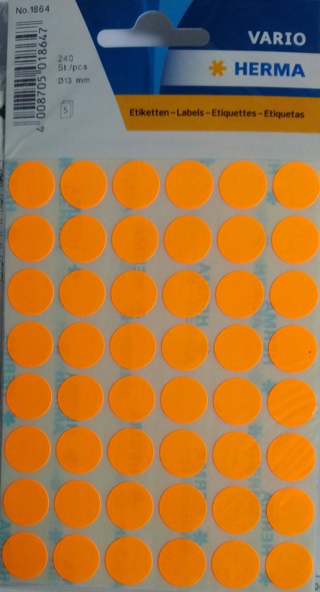 Prijsetiket 37x19mm, Permanent, Fluor oranje, 24 rol a 1.000 st