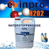 Waterstofperoxide 12% | 5L | Desinfectie - H2O2 | Hydrogen Peroxide | Zuurstofwater | Een extra zuurstof atoom die continu op zoek is naar andere atomen om zich aan te binden, waardoor het uiterst oxiderend en reinigend is | 12 procent | exinpro