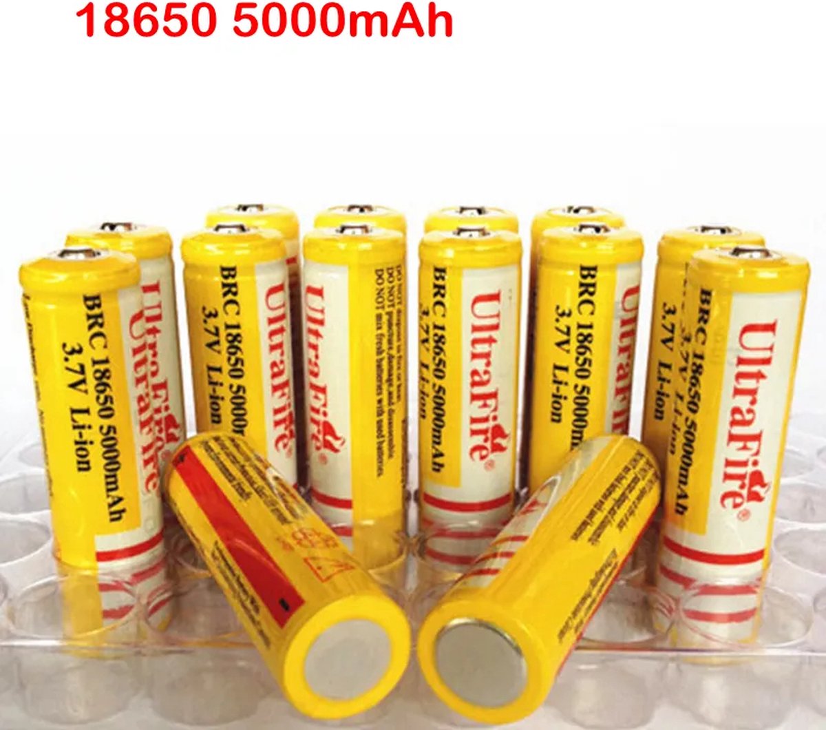 UltraFire 18650 3.7V 5000 MAH Lithium oplaadbare batterij - 10 stuks