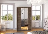 Kleerkast - Santros - Spiegel - Roomy - 2 schuifdeuren - planken - kledingroede - 120 cm