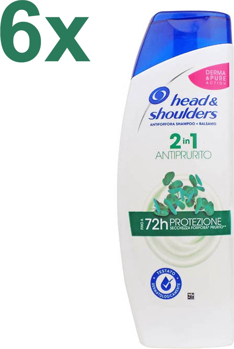 Bol.com Head & Shoulders - 2in1 Antiprurito Shampoo - Jeukende Hoofdhuid - 6x 360 ml - Voordeelverpakking aanbieding