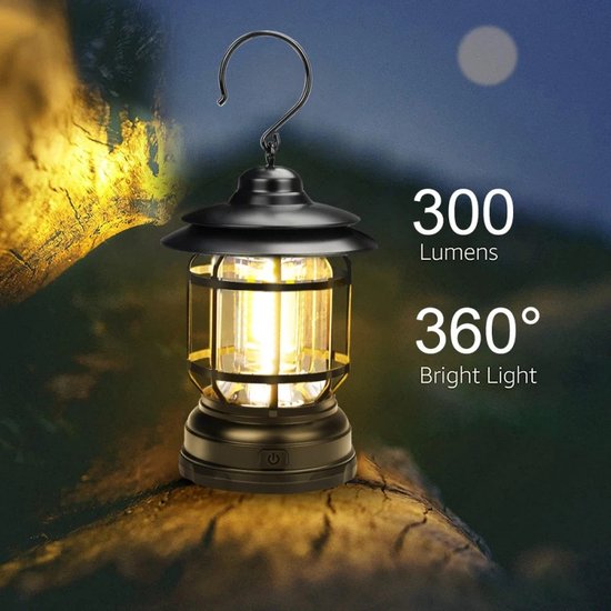 Outdoor Camping LED-Lights - Draagbaar - Retro style - Dimbaar - Oplaadbaar - Groen van OutDoor — afbeelding 4