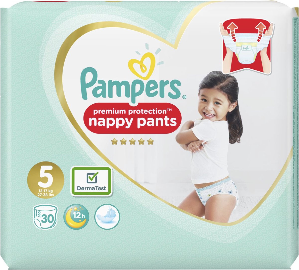 Pampers - 144 Couches-Culottes Pampers Premium Protection, Taille 5, 12-17  kg