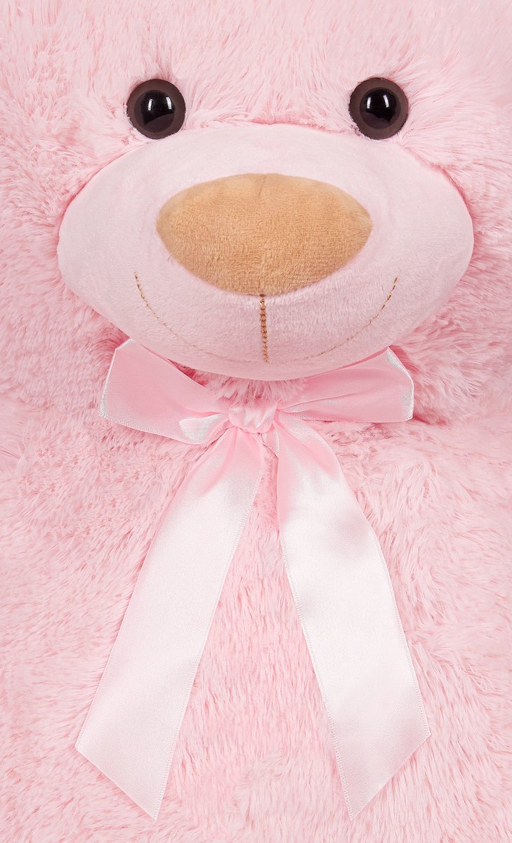 BRUBAKER - XXL Teddybeer 100 cm - Zacht Speelgoed Knuffel - Teddybear Groot - Knuffelbeer - Roze - Cadeau — afbeelding 2