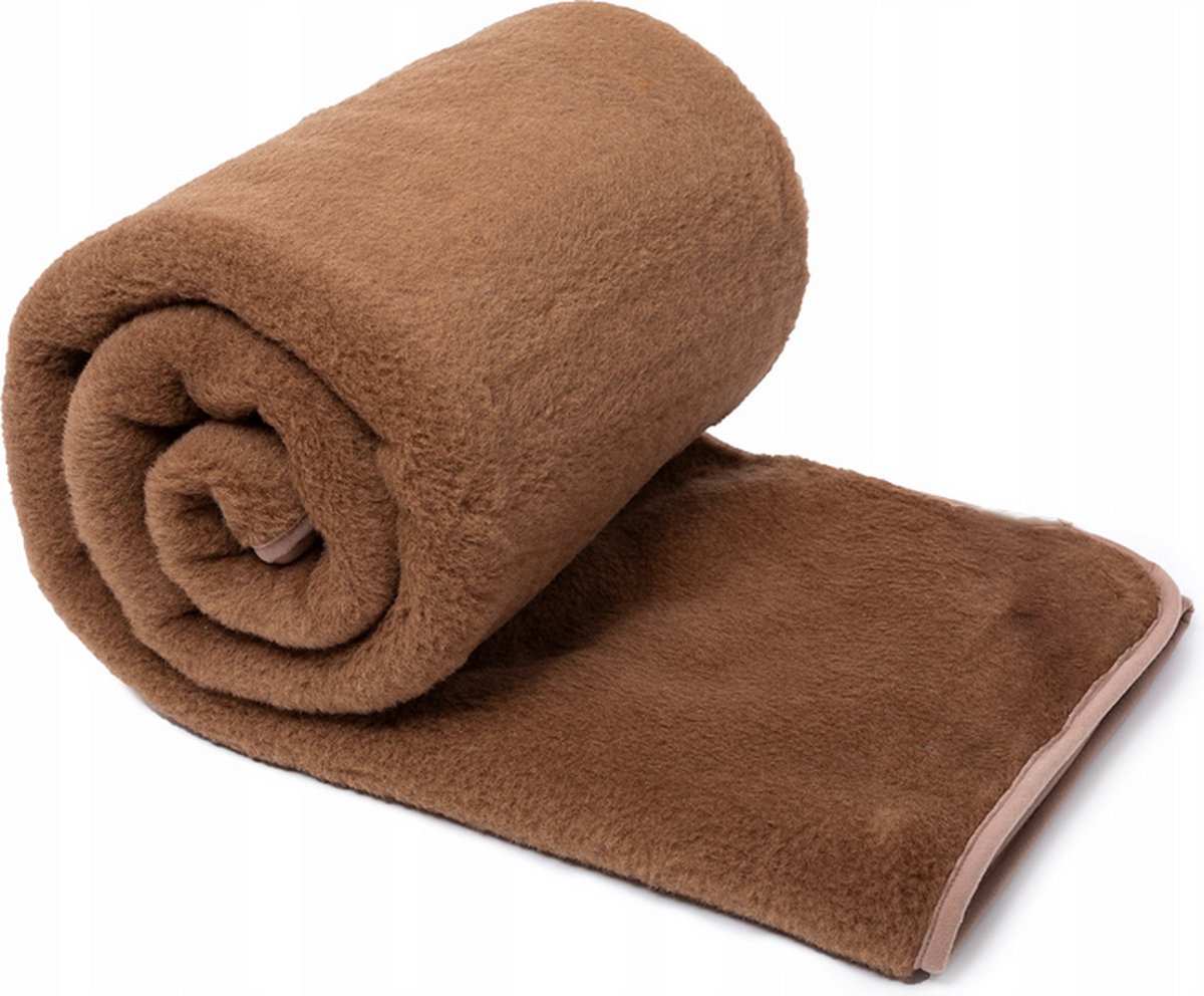 Wollen Deken 100% Wol Merino & Kameel Blend - Cinnamon - OnceDoce® 450 g/m² Heerlijk Zacht Ademend en Warm - Wasbaar - 200x240cm