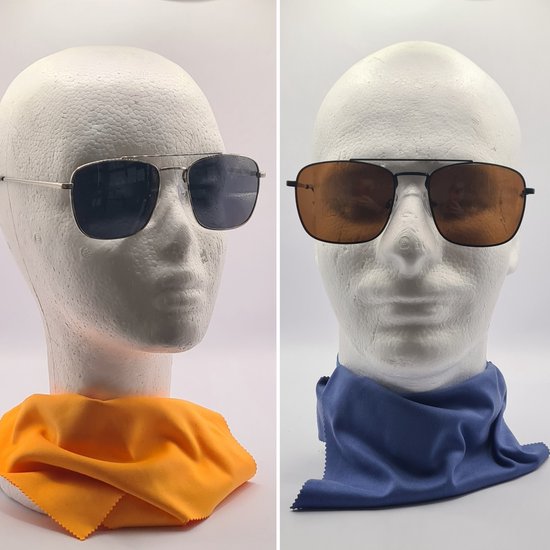 Unisex zonnebril gepolariseerd / pilotenbril / zwarte donkergrijze bril met harde en zachte brillenkokers en doekje UV400 cat 3 bril met brillenkoker / grijze lenzen PZ2361 Geweldig cadeau / Aland optiek / zonnebril dames heren gepolariseerd van Aland Optiek — afbeelding 3
