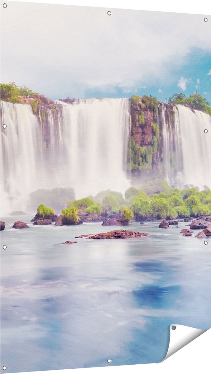 Gards Tuinposter Watervallen in Argentini� - 100x150 cm - Tuindoek - Tuindecoratie - Wanddecoratie buiten - Tuinschilderij Multikleur