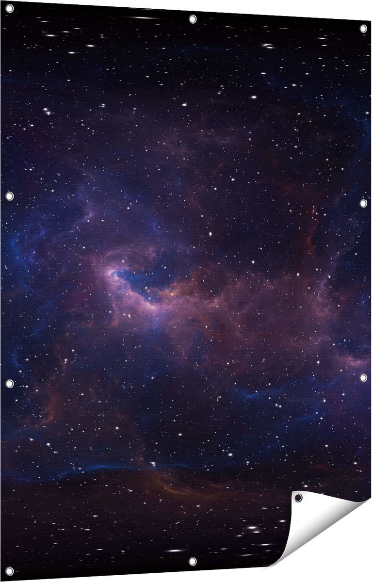 Gards Tuinposter Ruimte met Sterren - Heelal - 90x120 cm - Tuindoek - Tuindecoratie - Wanddecoratie buiten - Tuinschilderij Multikleur