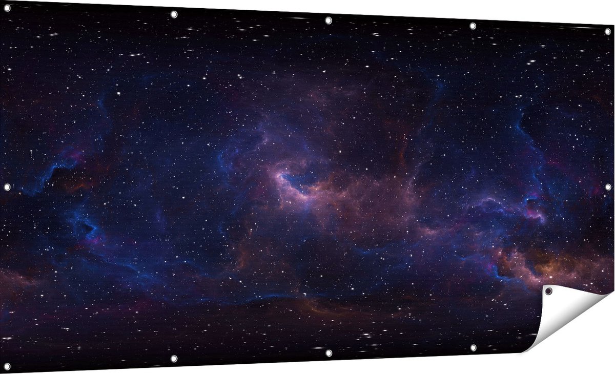 Gards Tuinposter Ruimte met Sterren - Heelal - 180x90 cm - Tuindoek - Tuindecoratie - Wanddecoratie buiten - Tuinschilderij Multikleur