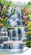 Gards Tuinposter Tropische Waterval in Thailand - 80x120 cm - Tuindoek - Tuindecoratie - Wanddecoratie buiten - Tuinschilderij